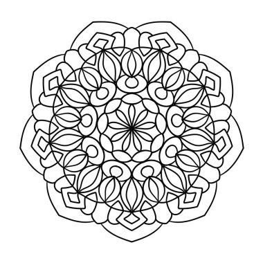 Tasarım şablonu için vektör arabesk. Boyama kitabı pagan davetiyeleri, tebrik kartları, çıkartmalar için soyut süs.