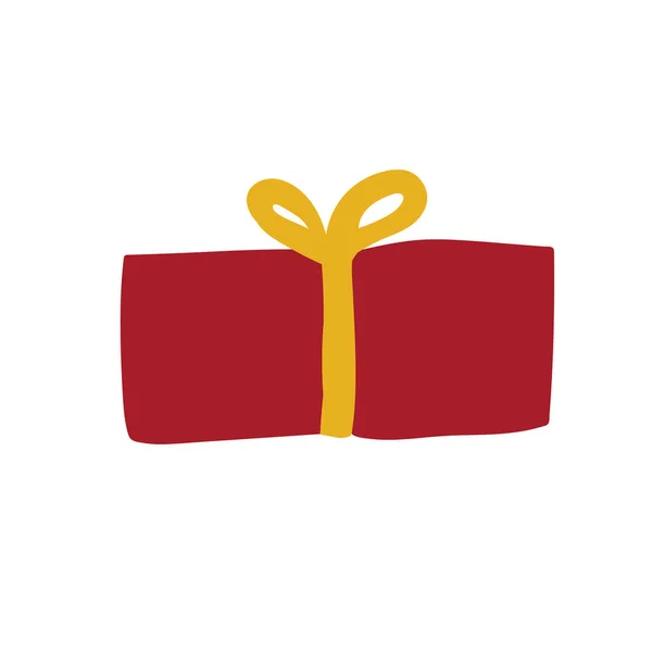 Κουτί Δώρου Χρυσή Κορδέλα Και Φιόγκο Γενέθλια Χριστούγεννα Γιορτή Της — Διανυσματικό Αρχείο