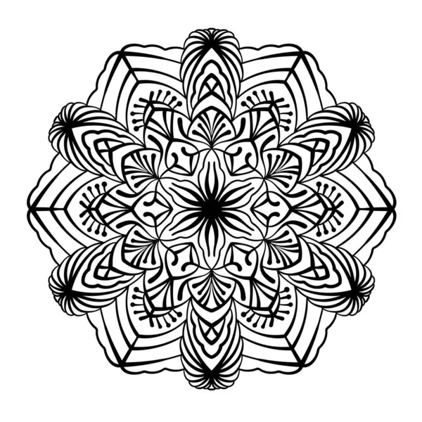 円の中にエレガントな抽象的なマンダラパターン ベクターイラスト — ストックベクタ