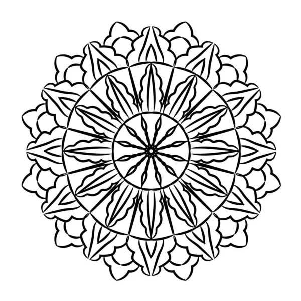 Patrón Redondo Mandala Adorno Elegante Para Diseño Gráfico Ilustración Vectorial — Vector de stock