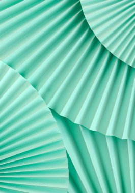 Kağıtlı yelpaze şablonu. Minimalizm. Kozmetik güzellik tasarımı. Tebrik kartı, pankart, kopyalama alanı olan kartpostal.