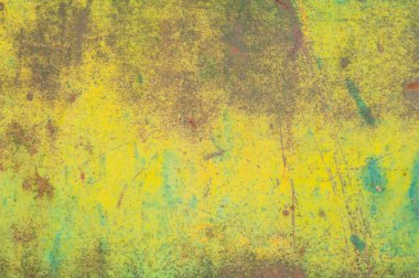 Sarı ve yeşil grunge metal doku