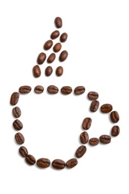 Bir fincan kahve çekirdeği.