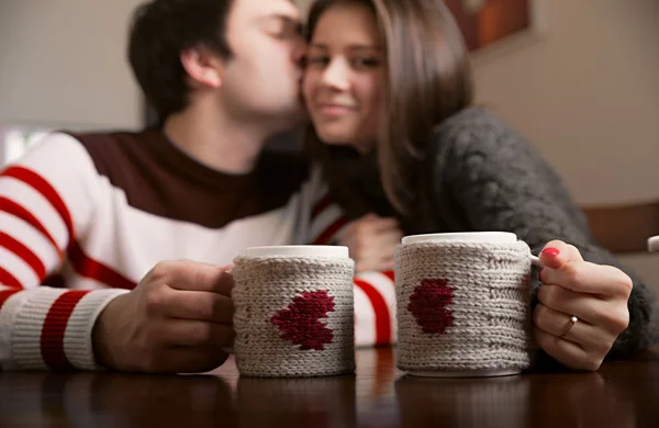 Couple drinking tea — Stock Photo, Image