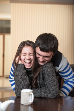 gülen kadın Man gıdıklanıyorum