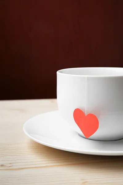 Cup of tea on valentine's day — Stockfoto