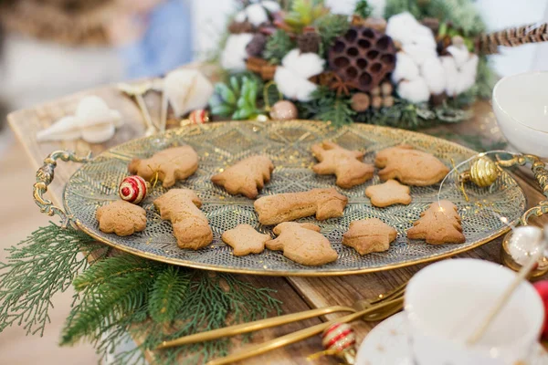 Christmas Cookies Vintage Decorated Tray — Stock Photo, Image