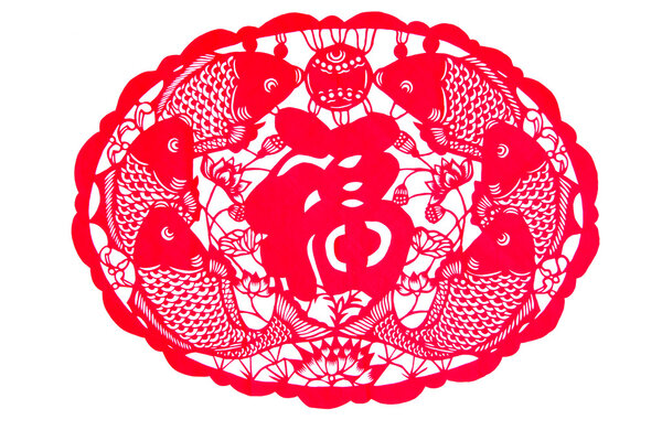 Китайская бумага - шесть рыб играть фу
