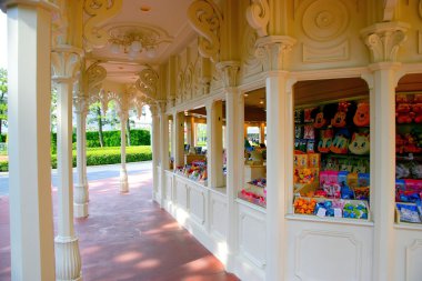 Tokyo Disneyland souvenir shopping kiosk clipart