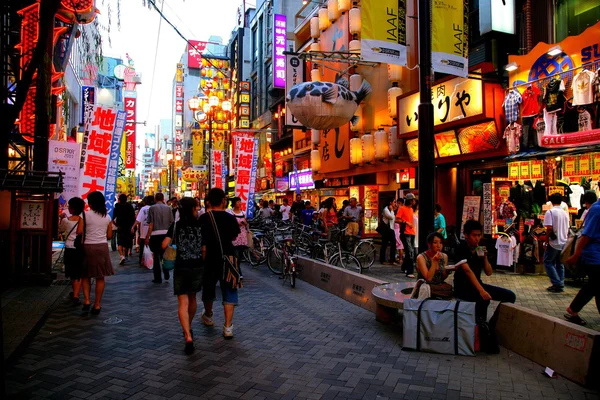 Shinsaibashi Osaka Dotonbori è la più grande strada alimentare — Foto Stock