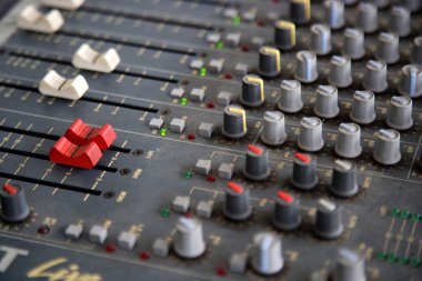 Sound mixer console closeup clipart