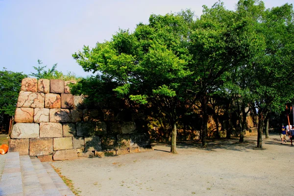 Ciudad japonesa de Osaka Paredes del Castillo —  Fotos de Stock