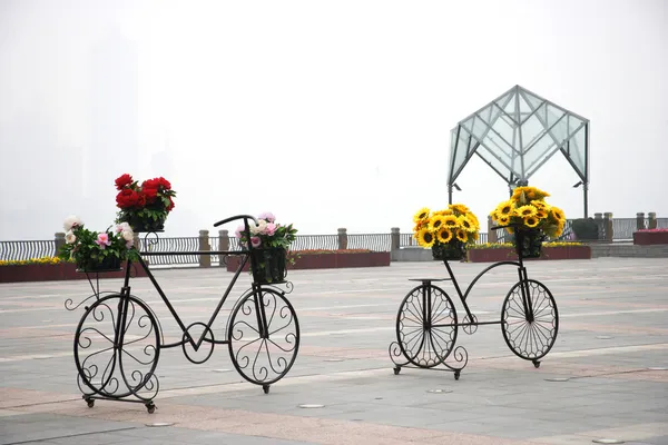 Nan'an ilçe Nanbin Park Bisiklet soyut çiçek yüzen — Stok fotoğraf