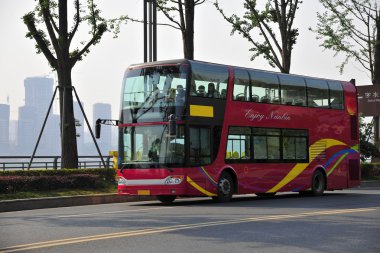 chongqing nanbin Çift katlı otobüs turu güney kıyısında