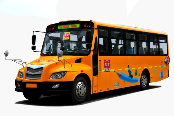 Безопасность школьных автобусов и защита окружающей среды — стоковое фото