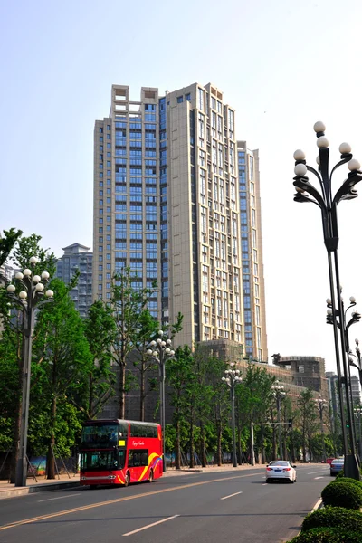 重慶花蓮 2 階建て観光バスの南銀行に — ストック写真