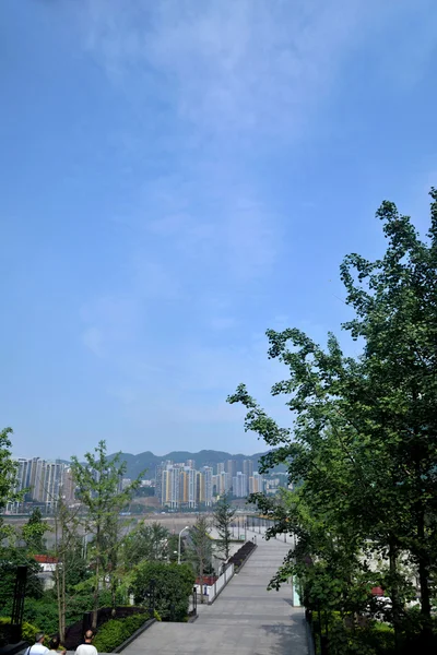 Chongqing jiangbei tsui central park weg — Stockfoto