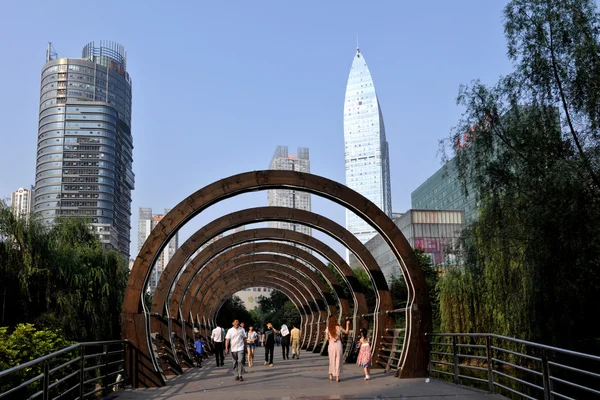 Edificio de gran altura del distrito de Chongqing Guanyinqiao — Foto de Stock