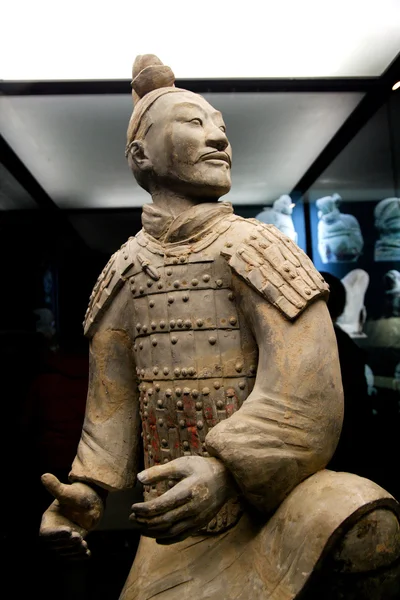 Xian qin Terakotowa warriors i konie qin Terakotowa warriors i konie Muzeum Pokaż — Zdjęcie stockowe