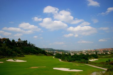 Chongqing Poli golf sahası uluslararası standart 18 delikli golf sahası