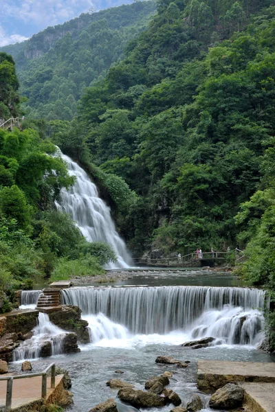 Guang'an providence valley gorge old Longtan waterfall White Dragon — Stock Photo, Image