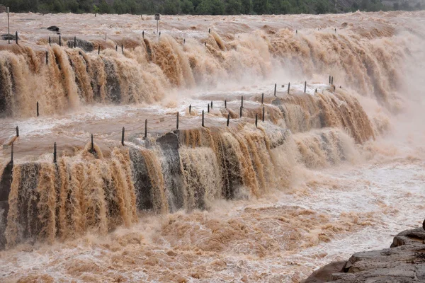Linfen Jixian ciudad famosa cascada Hukou del río Amarillo Hukou — Foto de Stock