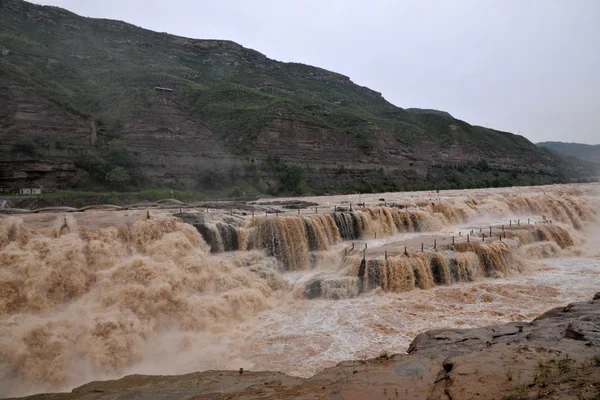 Linfen jixian staden berömda hukou vattenfall av gula floden hukou — Stockfoto