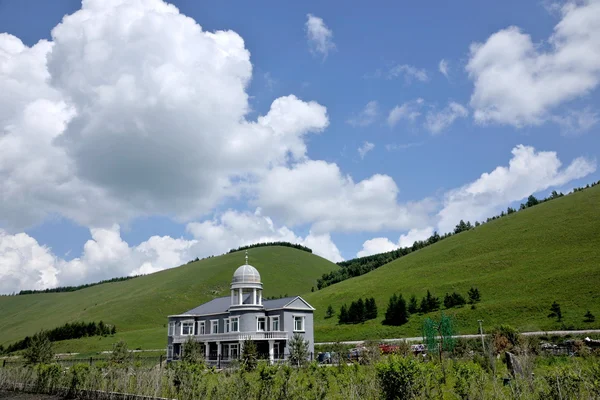 Inre Mongoliet hulunbeier aer stadsbyggnad — Stockfoto