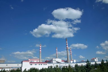 Thermal Power Plant in Inner Mongolia Hulunbeier Ewenki flag clipart