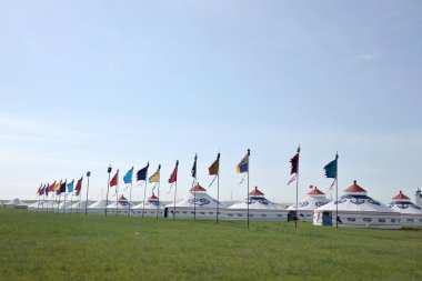 İç Moğolistan hulunbeier otlak chenbaerhuqi katılmak naadam Moğol çobanları banner ile