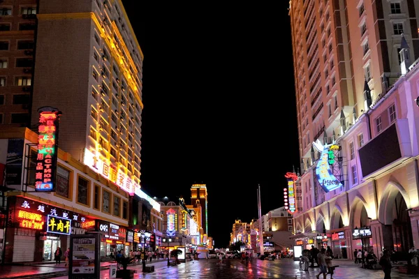 Manzhouli city, innere Mongolei hulunbeier night — Stockfoto