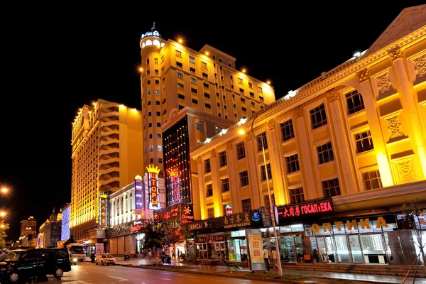 Manzhouli City, Mongólia Interior Noite de Hulunbeier — Fotografia de Stock