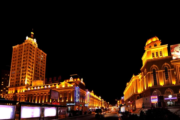 เมือง Manzhouli คืน Hulunbeer มองโกเลียภายใน — ภาพถ่ายสต็อก