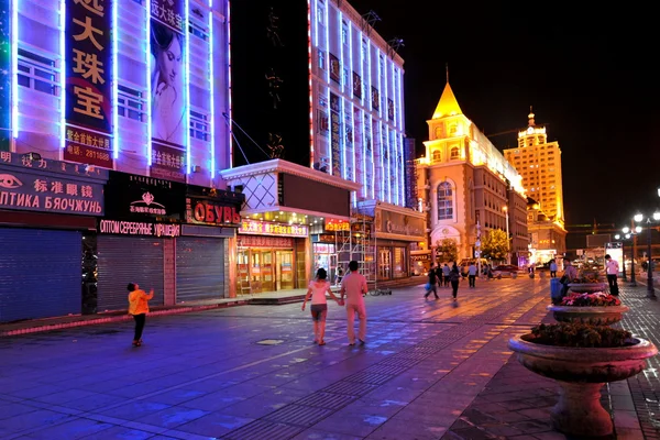เมือง Manzhouli คืน Hulunbeer มองโกเลียภายใน — ภาพถ่ายสต็อก