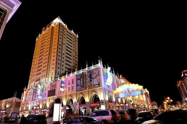 Manzhouli City, Mongólia Interior Noite de Hulunbeier — Fotografia de Stock