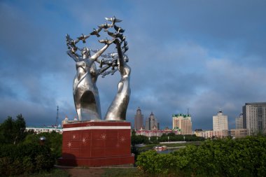 manzhouli city, İç Moğolistan hulunbeier sokak heykel 