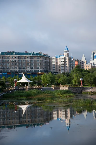 Manzhouli city, innere Mongolei hulunbeier kleiner nördlicher Seepark — Stockfoto