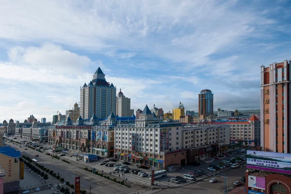 Manzhouli in Inner Mongolia Hulunbeier streetscape — Stock Photo, Image