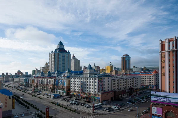 Manzhouli w streetscape hulunbeier mongolia wewnętrzna — Zdjęcie stockowe