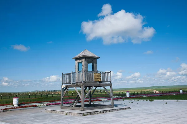 İç Moğolistan hulunbeier doğal ülke Çin-Sovyet sınırında lookouts 1920'lerde, manzhouli — Stok fotoğraf