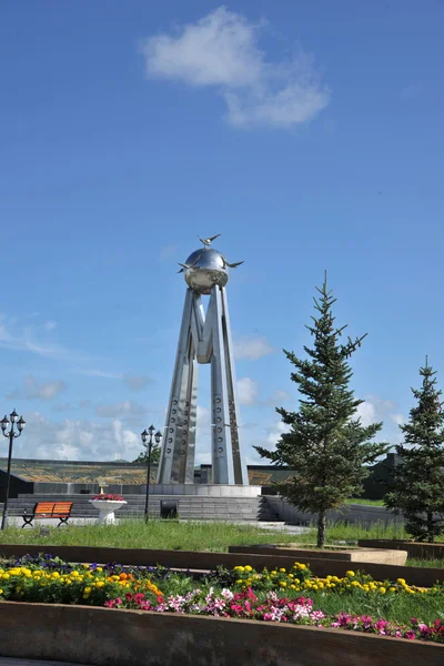 Manzhouli na Mongólia Interior Hulunbeier pontos cênicos no país da escultura "Portão da Paz" — Fotografia de Stock
