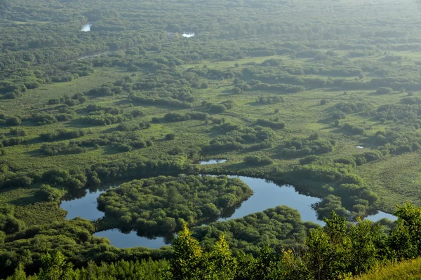 Mongólia Interior Hulunbeier Ergun amanhecer de Root River Wetlands — Fotografia de Stock