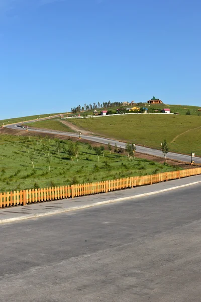 İç Moğolistan hulunbeier ergun şafak kök nehir Sulak alan park yolu — Stok fotoğraf