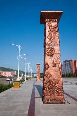 İç Moğolistan hulunbeier ergun tai hing ilçe mangui kasaba Cengiz Han kare que lam