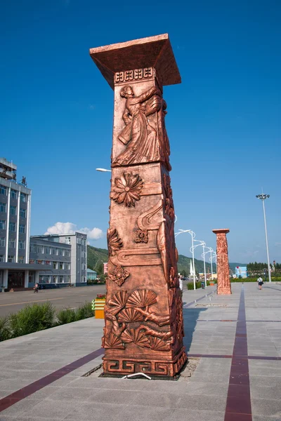 Inre Mongoliet hulunbeier förrut tai hing lam distriktet mangui staden Djingis khan torget que — Stockfoto