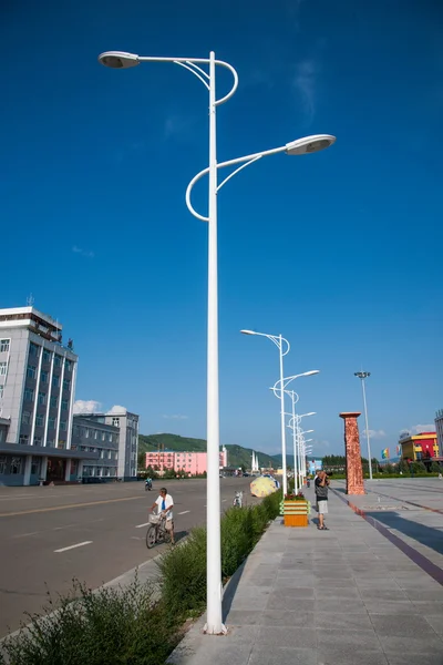 Inner Mongolia Hulunbeier Ergun Tai Hing Lam district town of Genghis Khan Square Mangui lights — Stock Photo, Image