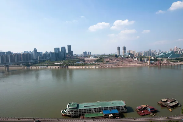 Chongqing Jiangbei distriktet jialing floden konstruktion jiangbei tsui — Stockfoto