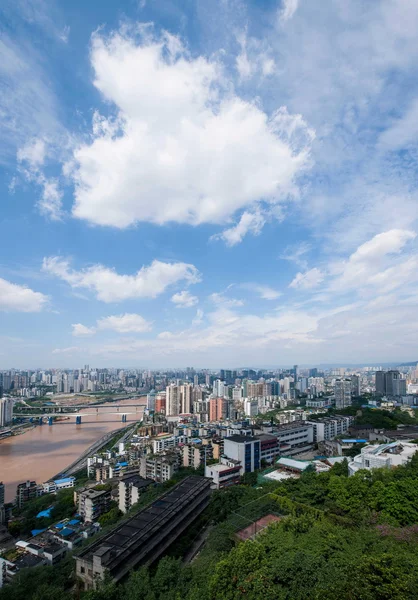 Yuzhong bölgesi, jiangbei bölgesi, yuzhong Yarımadası ve binalar — Stok fotoğraf