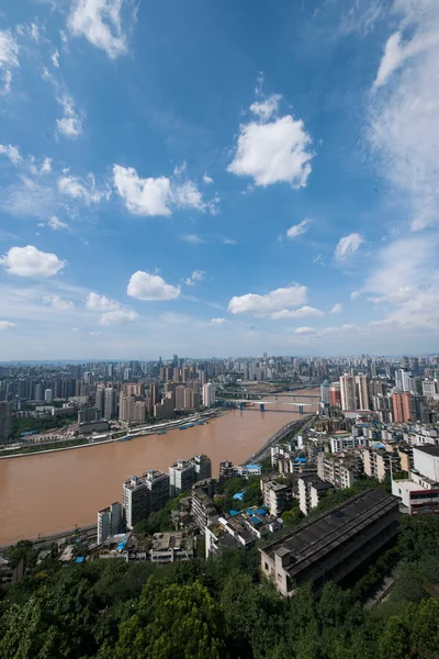 Yuzhong bölgesi, jiangbei bölgesi, yuzhong Yarımadası ve binalar — Stok fotoğraf