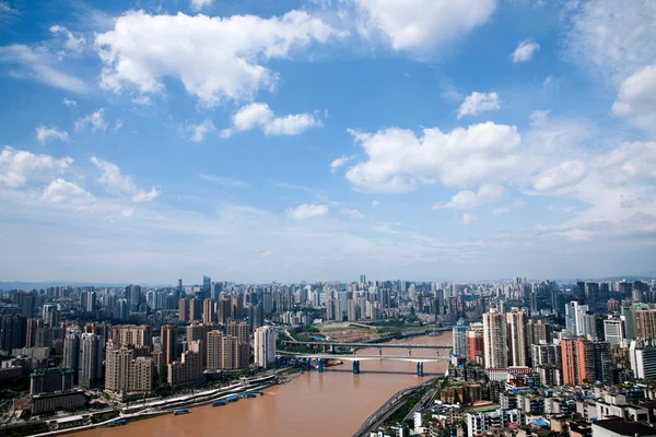 Yuzhong district, jiangbei district, yuzhong halvön och byggnader — Stockfoto